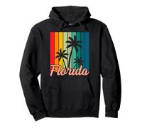 Florida Palm Tree Vintage Sunset Tropical Summer Vacation Pullover Hoodie