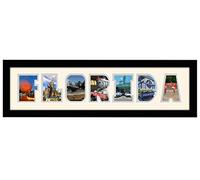 Florida Photo Frame Word Photo frame 1257-DD (Black Finish Frame Cream Mount Grey Inside)