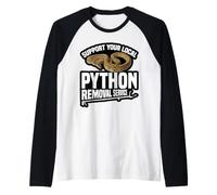 Florida Python Hunter Snake Hunter Support Python Hunting Raglan Baseball Tee