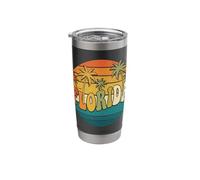 Florida Retro Vintage Sunset Palm Tree 70s 80s Vacation Stainless Steel Insulated Tumbler