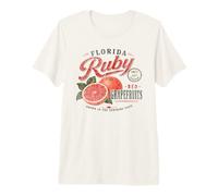Florida Ruby Red Grapefruit Vintage Fruit Distressed Design Premium T-Shirt