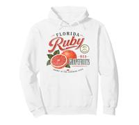 Florida Ruby Red Grapefruit Vintage Fruit Distressed Design Pullover Hoodie