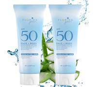 Florida Salt Scrubs Florida Glow Water Based Sun Protection Lotion SPF 50 2 Pack 2 Pack Florida and Hawaii Act 104 Reefs Compatible Oxibenzone and Octinoxate Free