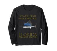 Florida Saltwater Fish Atlantic Sailfish Design Long Sleeve T-Shirt