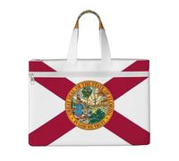 Florida State Flag 10.6 * 15 Inch Handheld Bag 2 Zipper Pockets Generous Capacity for Files - Ideal for dy and TravelWork,Stu