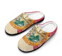 Florida State Flag Men's House Slippers Indoor Outdoor Slip On Shoes with Rubber Sole 9-10（42-43）