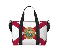 Florida State Flag print Gym Bag for Women, Weekender Overnight Bag,Personal Item Bag, shoulder Bag for Women Men, Black, One Size