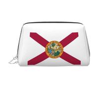 Florida State Flag Print Small Portable Makeup Bag, Zipper Cosmetic Pouch for Travel & Daily Use