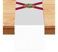 Florida State Flag Print Table Runner For Holiday Home Dining Kitchen Coffee Rustic Decor Gift Party