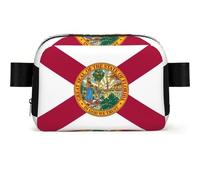 Florida State Flag Print Waterproof Sling Bag with Large Opening Side Bag Durable Waist Pack for Running Cycling Travel