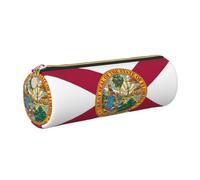 Florida State Flag Print Women Men Pencil Case Cylindrical Lightweight Pen Pouch Office Stationery Organizer