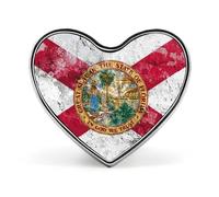 Florida State Flag Unisex Novelty Brooches & Pins Heart Metal Lapel Badge for Clothing Shawl Hat