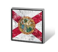 Florida State Flag Unisex Novelty Brooches & Pins Square Metal Lapel Badge for Clothing Shawl Hat