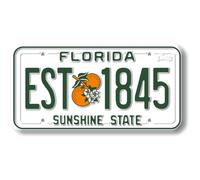 Florida State License Plate Magnet by Classic Magnets, 1.9" x 3.8", Collectible 3D Rubber Vintage-Style Souvenirs and Gifts Made in The USA