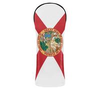 Florida State Polyester Flag Fl Red Golf Club Head Cover Headcovers with Number Tag for Driver Hybrid and Fairway Woods