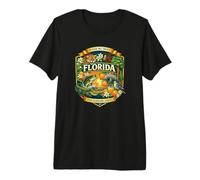 Florida State Symbols Novelty Graphic Design Souvenir Premium T-Shirt