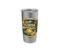 Florida State Symbols Novelty Graphic Design Souvenir Stainless Steel Insulated Tumbler