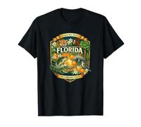 Florida State Symbols Novelty Graphic Design Souvenir T-Shirt