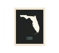 Florida State Wall Map Art Poster - USA State Abstract Wall Art Print (11" x 14") for Home and Nursery Decor, Study Room, Living Room, by Kindred Sol Collective