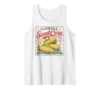 Florida Sweet Corn Vintage Fruit Distressed Retro Design Tank Top