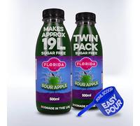 Florida Syrups Flavours Compatible with Sodastream Machines - Soda Drink Flavourings 500 ml (Pack of 2) (500 ml (Pack of 2), Sour Apple Sugar Free)