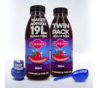 Florida Syrups Flavours Compatible with Sodastream Machines - Soda Drink Flavourings 500 ml (Pack of 2) (500 ml (Pack of 2), Strawberry Sugar Free)