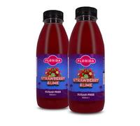 Florida Syrups Flavours Compatible with Sodastrem Machines - Soda Drink Flavourings 500 ml (Pack of 2) (500 ml (Pack of 2), Strawberry & Lime Sugar Free)