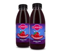 Florida Syrups Flavours Compatible with Sodastrem Machines - Soda Drink Flavourings 500 ml (Pack of 2) (500 ml (Pack of 2), Strawberry Sugar Free)