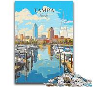 Florida Tampa Travel Jigsaw Puzzles for Adults Teenagers Jigsaws Puzzle, Stress Reliever Staycation Kill Time Enhance Love between Couples 1000pcs(26x38cm)