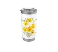 Florida Territory Coreopsis Wildflower Design Stainless Steel Insulated Tumbler