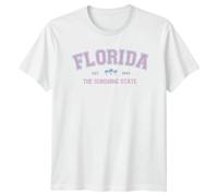 Florida The Sunshine State Est 1845 Locations Florida Men T-Shirt Women Tee Graphic Unisex Top State Pride Apparel 5XL White