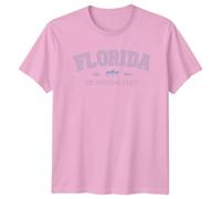 Florida The Sunshine State Est 1845 Locations Florida Men T-Shirt Women Tee Graphic Unisex Top State Pride Apparel XL Light Pink