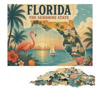 Florida The Sunshine State Travel Jigsaw Puzzle for Adults, 300 Pieces | For gifting: Jigsaw Puzzle Gift: screen-free New Year present, activity for family time.