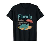 Florida Turtles Beach Umbrella Ocean Teal Design T-Shirt