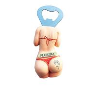 Florida USA 3D Bikini Woman Refrigerator Magnet Beer Bottle Opener Resin Travel Souvenir Handmade Home Decoration Collection Florida Fridge Magnet
