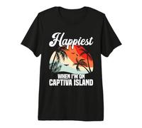 Florida Vacation Palm Tree Travel Happiest Captiva Island Premium T-Shirt