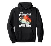 Florida Vacation Palm Tree Travel Happiest Captiva Island Pullover Hoodie