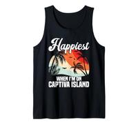 Florida Vacation Palm Tree Travel Happiest Captiva Island Tank Top