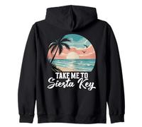 Florida Vacay Beach Vacation Palm Tree Take Me Siesta Key Zip Hoodie