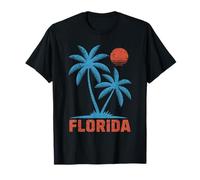 Florida Vintage Palm Tree Sunset Beach Vacation Trip T-Shirt