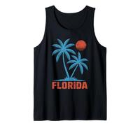 Florida Vintage Palm Tree Sunset Beach Vacation Trip Tank Top