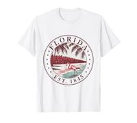 Florida Vintage State 1845 Shirt Flamingo Palm Shoreline T-Shirt