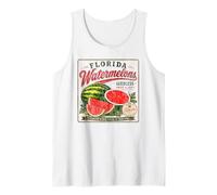Florida Watermelon Vintage Fruit Distressed Retro Design Tank Top