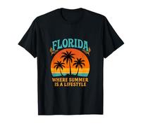Florida Where Summer Is A Lifestyle Sunset Design T-Shirt