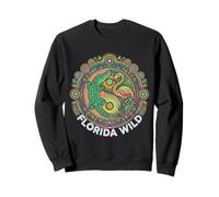 Florida Wild Gator Flamingo Dot Art Mandala Sweatshirt