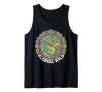 Florida Wild Gator Flamingo Dot Art Mandala Tank Top