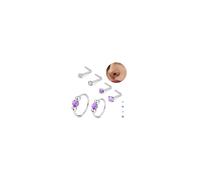 Florideco 6PCS Opal Nose Rings for Women 8mm& 10mm Surgical Steel Nose Ring Hoop L Shaped Nose Rings Studs Hypoallergenic Nostril Septum Cartilage Helix Nose Piercing Jewelry 18G 20G, Stainless Steel