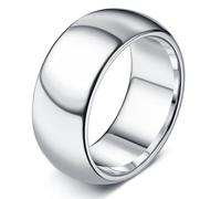 Florideco Stainless Steel Ring for Women Men Wedding Band Simple Pinky Thumb Ring Thick Thin Stacking Rings High Polish Engagement Promise Rings Plain Domed Comfort Fit Size 6 to 10, Stainless Steel