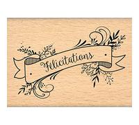 Florilèges Design Stamp fe216090 Congratulations 2 Wood 5 x 7 x 2.5 cm