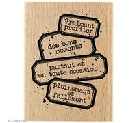 Florilèges Stamp Design really enjoy, Wood, natural, 8 x 6 x 2.5 cm